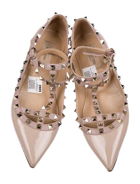 valentino rockstud flat shoes